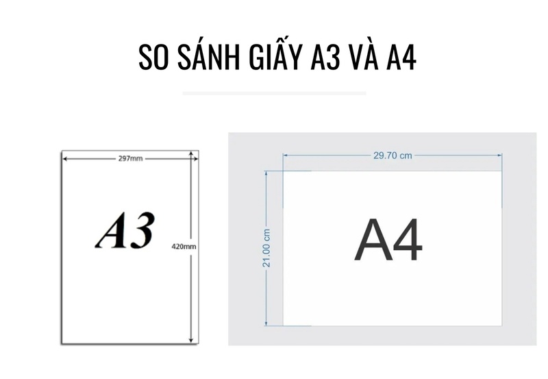 So sánh giấy a3 và a4 cái nào lớn hơn