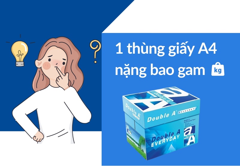 Hỏi 1 thùng giấy a4 bao nhiêu gam (kg)