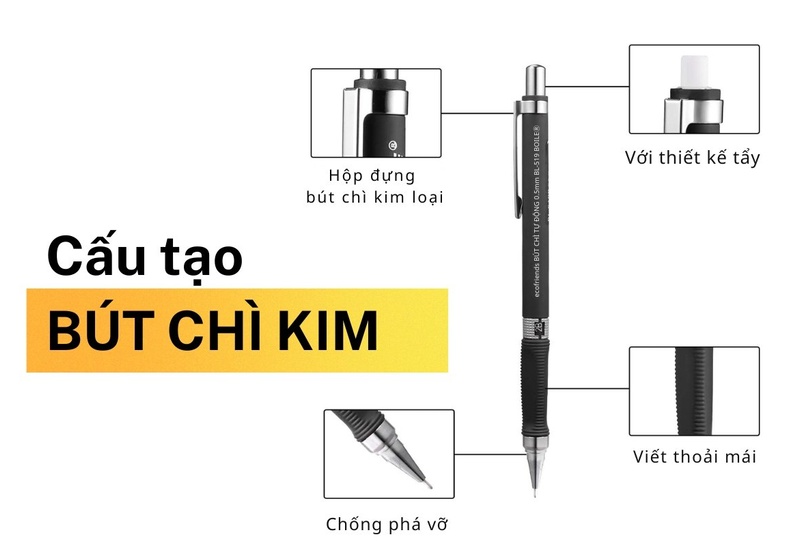 Cấu tạo bút chì kim và cách lựa chọn phù hợp