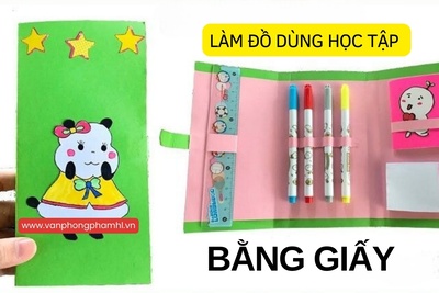 Hướng dẫn làm đồ dùng học tập bằng giấy a4 đơn giản