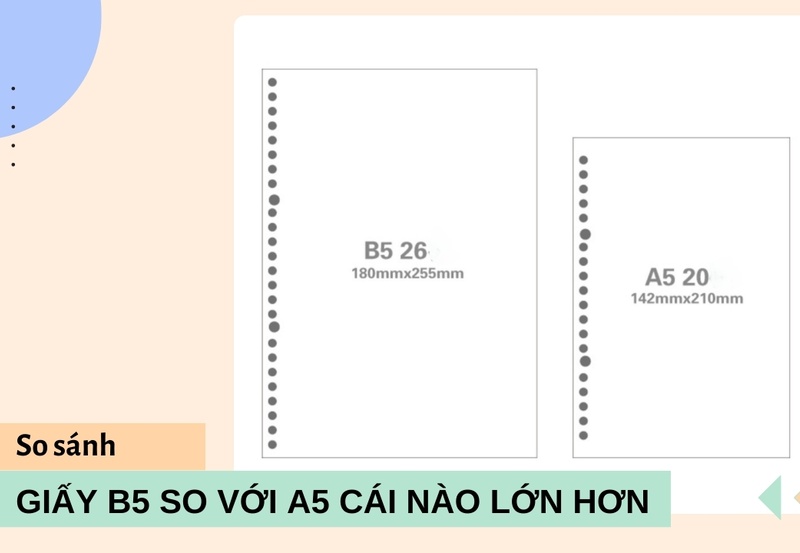 Giấy B5 so với A5 cái nào lớn hơn?
