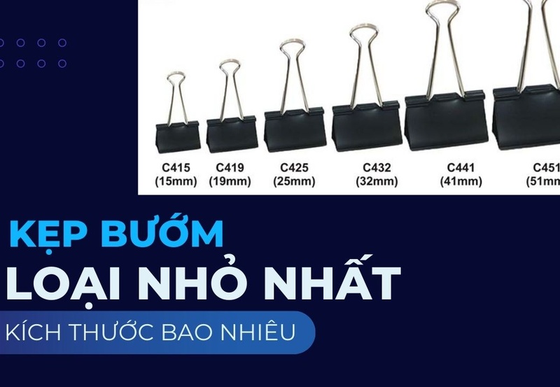 Kẹp bướm loại nhỏ nhất size bao nhiêu?