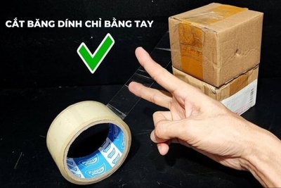 Mẹo cắt băng dính bằng tay, cực đơn giản