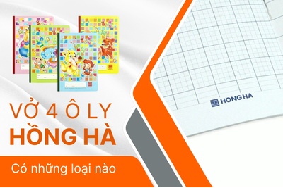 Vở 4 ô ly Hồng Hà có những loại nào