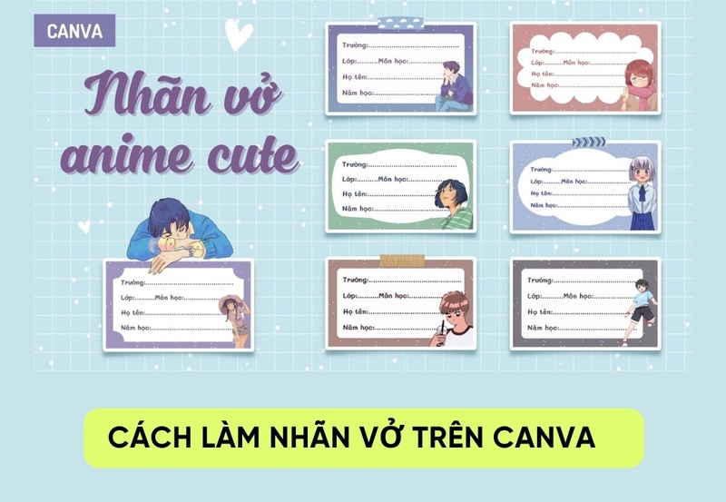 Hướng dẫn cách làm nhãn vở trên Canva cực đơn giản