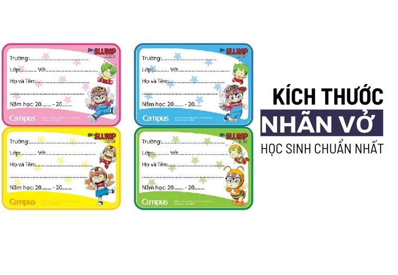 Kích thước nhãn vở học sinh chuẩn nhất