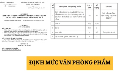 Quy định và cách tính định mức văn phòng phẩm