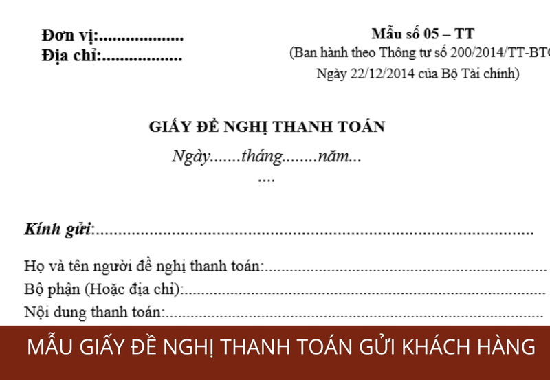 Chia sẻ mẫu giấy đề nghị thanh toán gửi khách hàng mới nhất