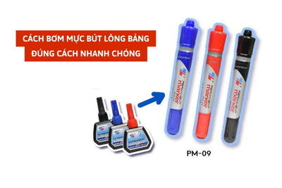 Cách bơm mực bút lông bảng đúng cách nhanh chóng