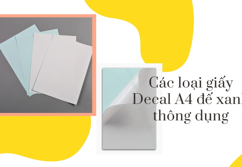 Các loại giấy Decal A4 đế xanh thông dụng