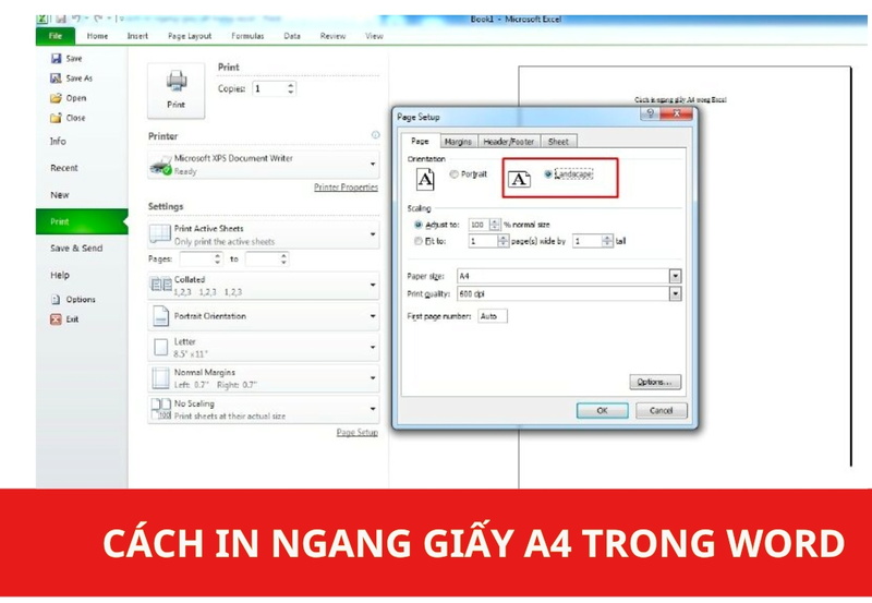 Cách in ngang giấy A4 trong Word đơn giản