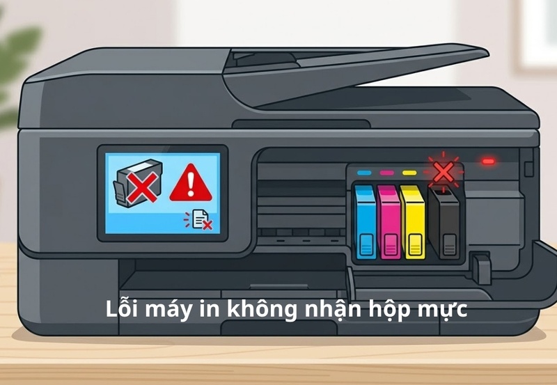 Lỗi máy in không nhận hộp mực: Nguyên nhân & cách khắc phục