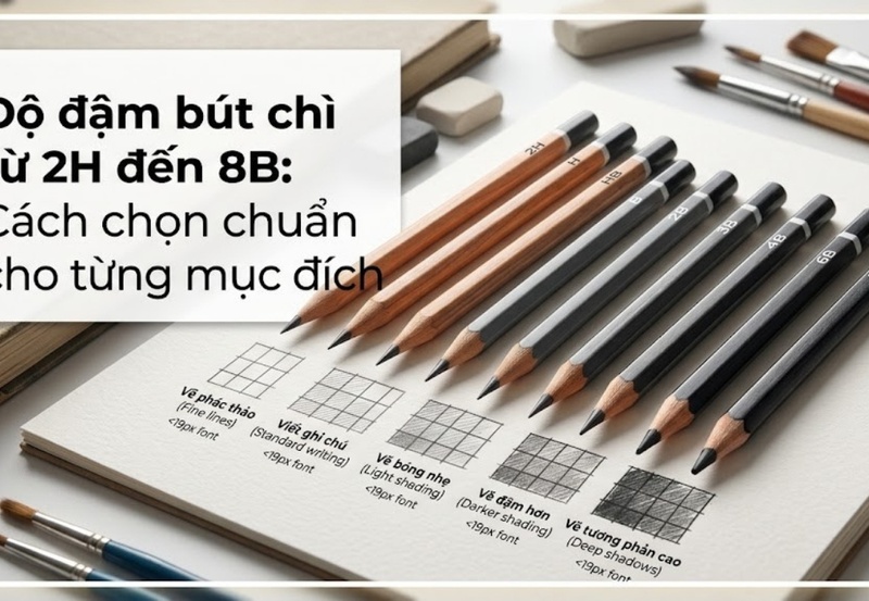 Độ đậm bút chì từ 2H đến 8B: Cách chọn chuẩn cho từng mục đích