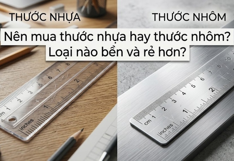 Nên mua thước nhựa hay thước nhôm? Loại nào bền và rẻ hơn?