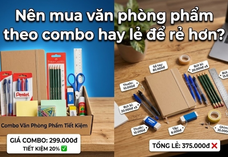 Nên mua văn phòng phẩm theo combo hay lẻ để rẻ hơn?