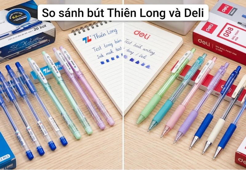 So sánh bút Thiên Long và Deli: Loại nào viết sướng hơn