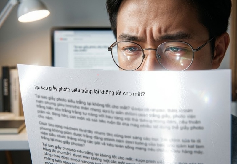 Tại sao giấy photo siêu trắng lại không tốt cho mắt?