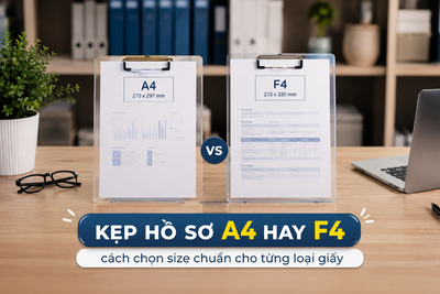 Kẹp hồ sơ A4 hay F4? Cách chọn size chuẩn cho từng loại giấy