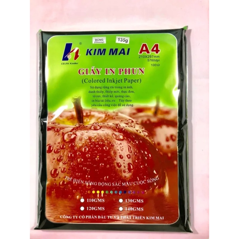 Giấy in ảnh 2 mặt có vân Kim Mai ĐL 250gsm