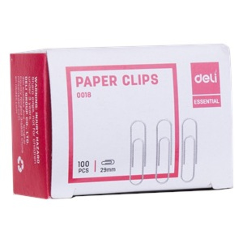 Ghim vòng Deli màu bạc Paper Clips 29mm