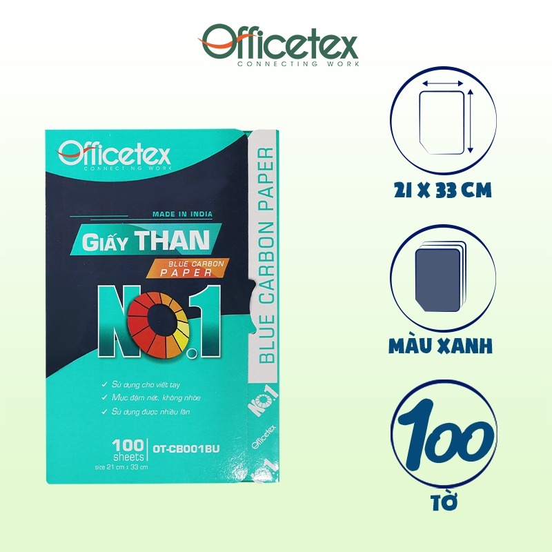 Giấy than Officetex No.1 OT-CB001BU (100 Tờ/Hộp) 