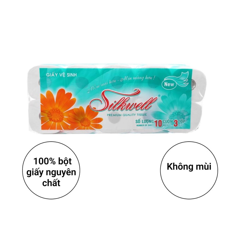 Giấy vệ sinh Silkwell 10 cuộn 3 lớp