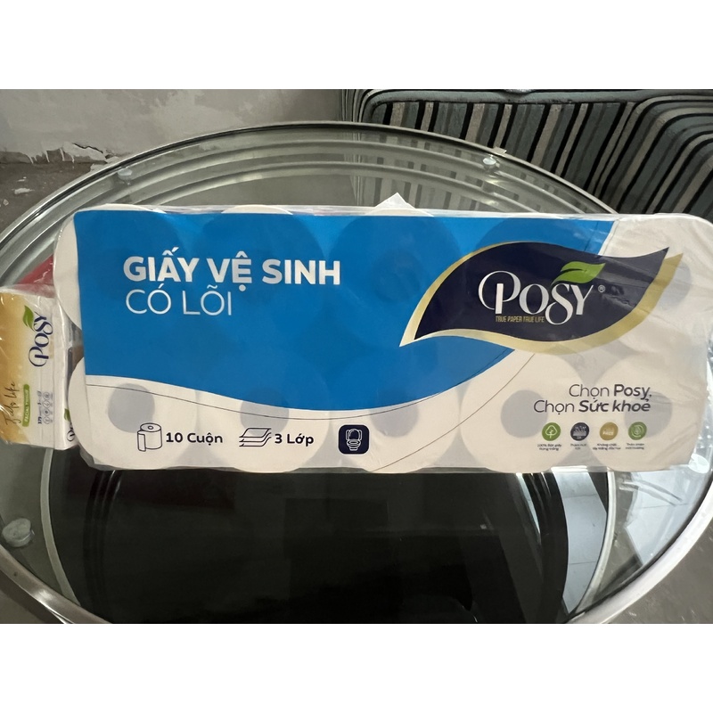 Giấy vệ sinh Posy 10 cuộn 3 lớp có lõi