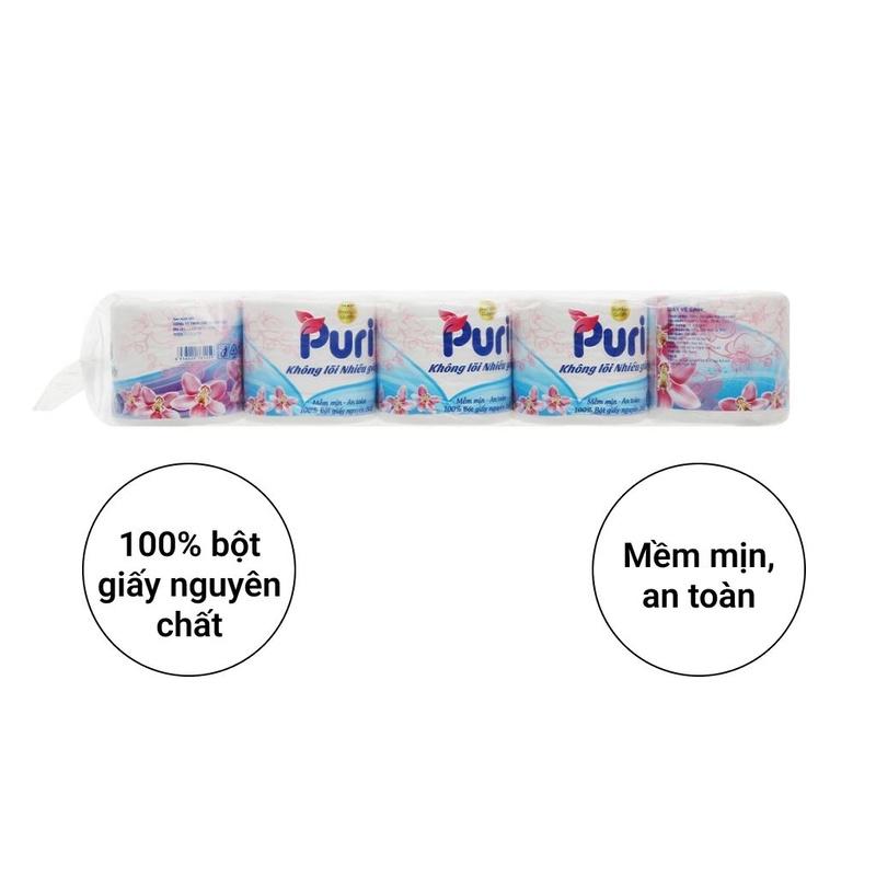 Giấy vệ sinh Puri lốc 10 cuộn 3 lớp 35m