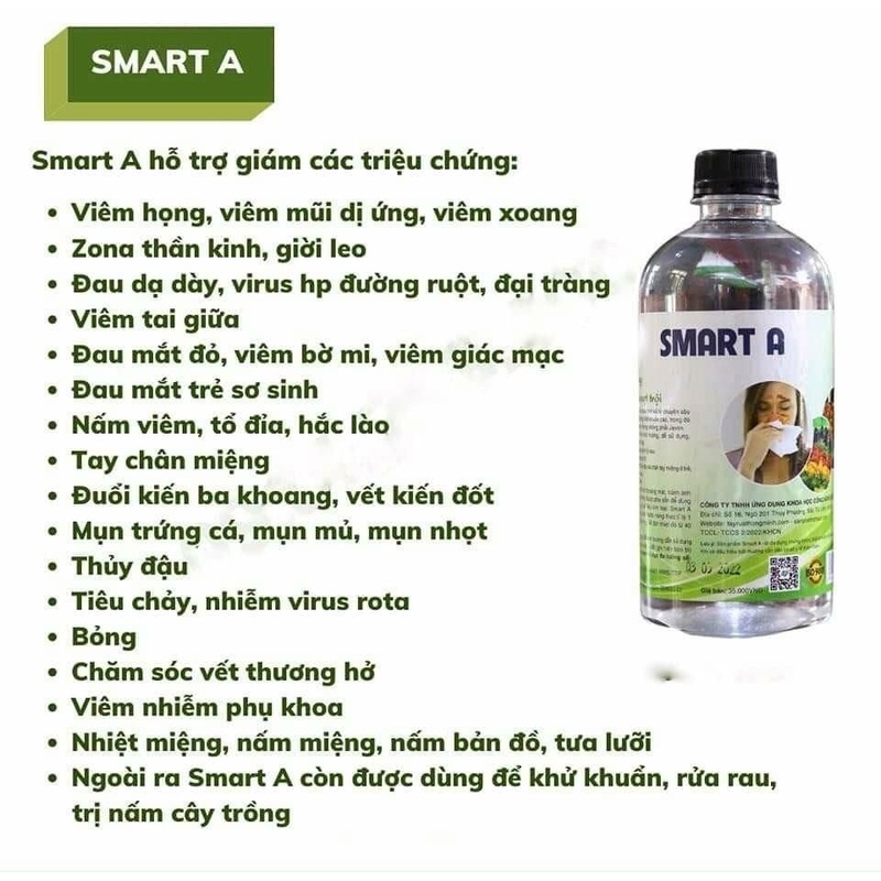 Dung dịch sát khuẩn Smart A 500ml