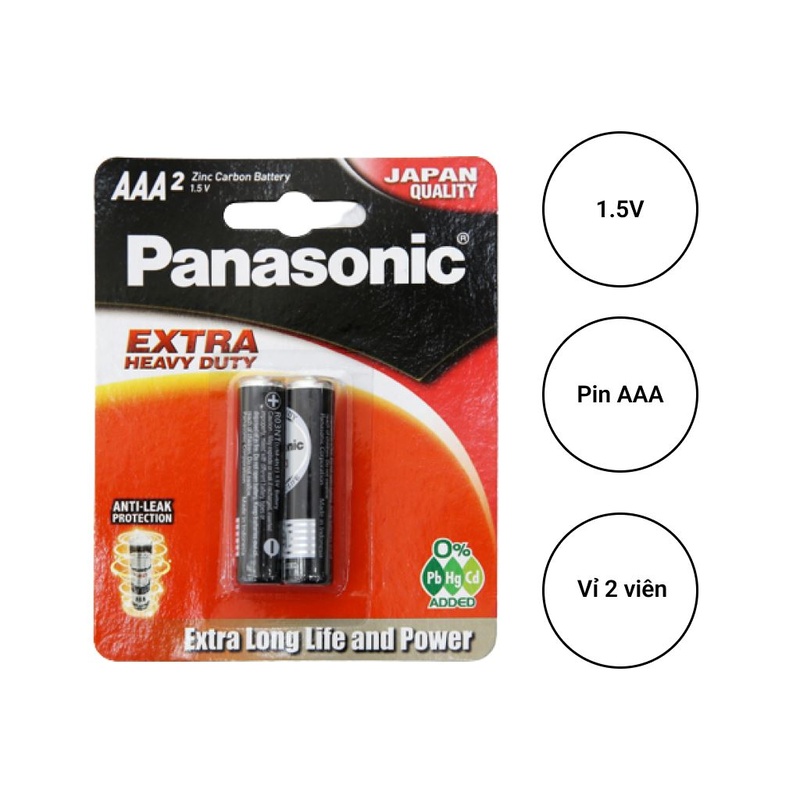 Pin tiểu AAA Panasonic vỉ 2 viên