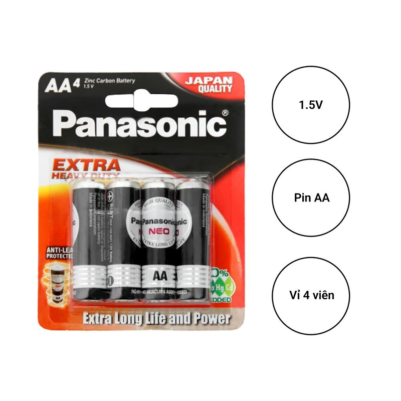 Pin tiểu Panasonic AA vỉ 4 viên