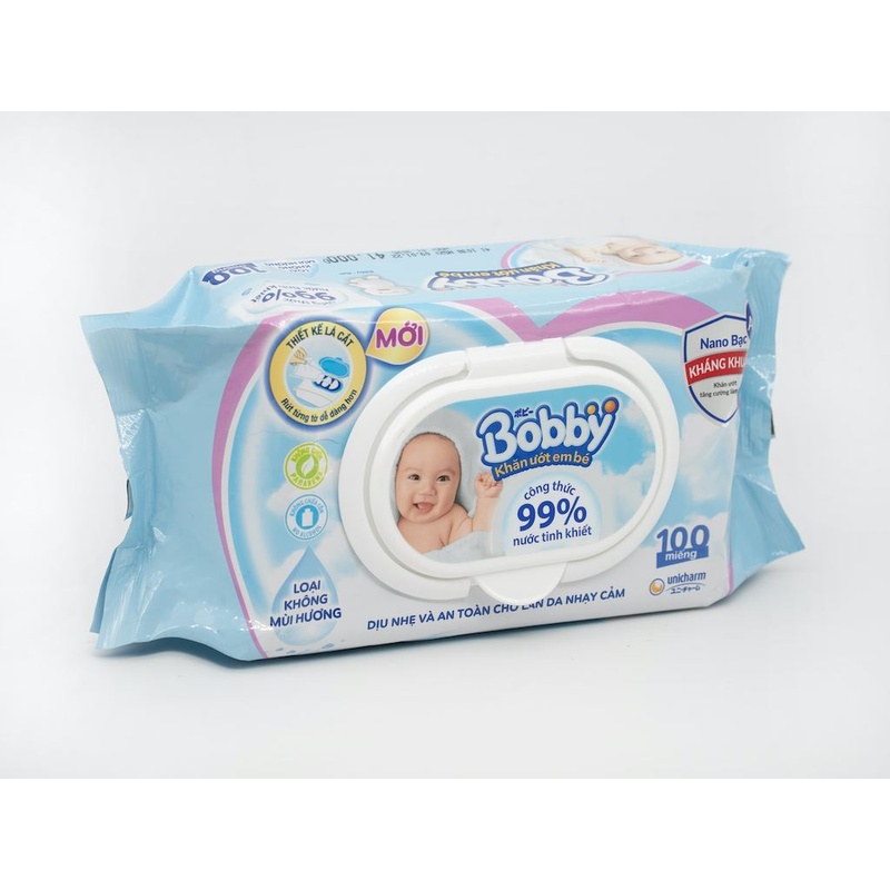 Giấy ướt Bobby không mùi 100 tờ