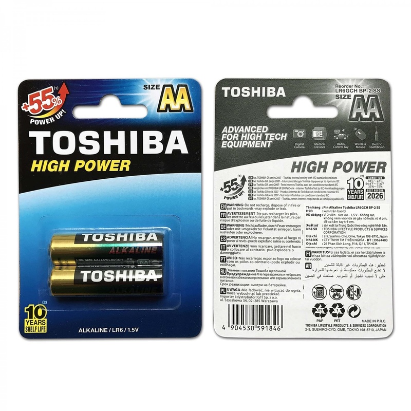 Pin tiểu Toshiba AA 1.5V Alpha Power vỉ 2 viên