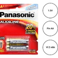 Pin tiểu Alkaline AA LR6T/2B-V Panasonic vỉ 2 viên