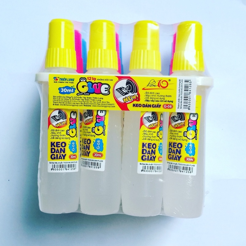 Keo dán giấy TP G08 khay 12 lọ Thiên Long 30ml