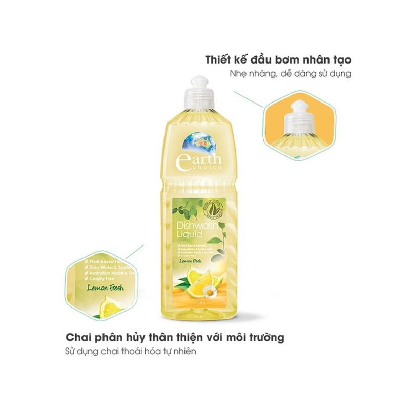 Nước Rửa Chén Earth Choice hương chanh