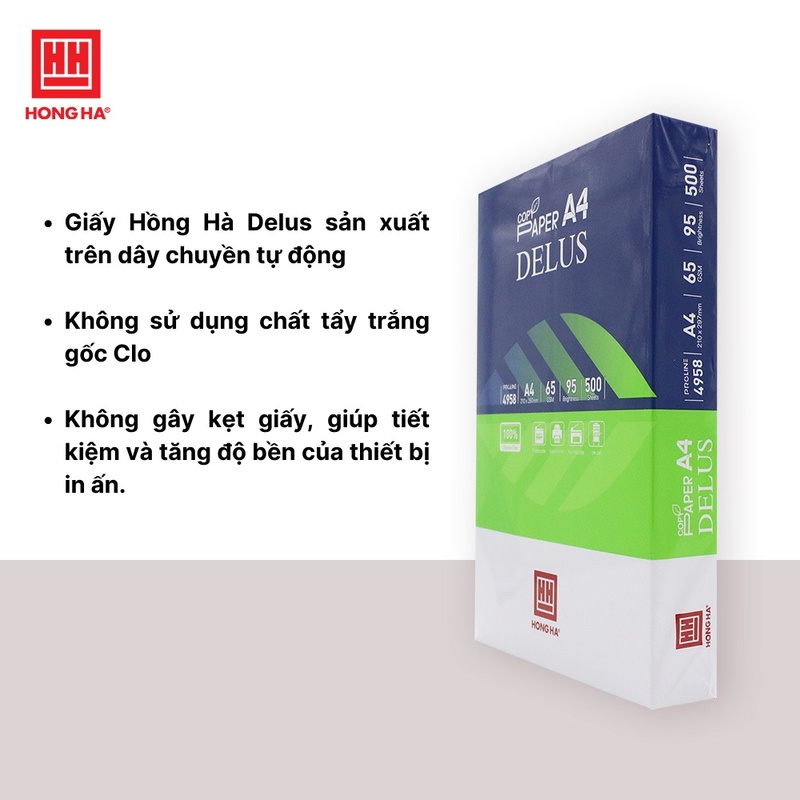 Giấy in Hồng Hà A4 Delus 65 gsm