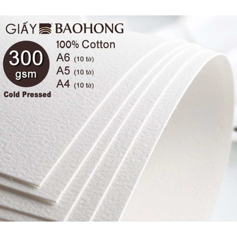 Giấy vẽ màu nước Baohong 300gsm