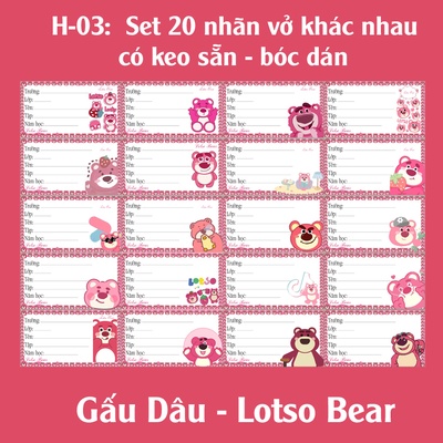 Nhãn dán Gấu Dâu Lotso Bear