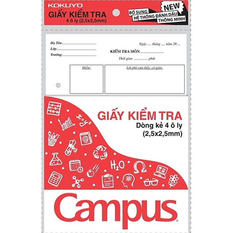 Giấy kiểm tra Campus cấp 1 4 ô ly