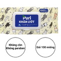 Khăn ướt Puri không mùi 100 tờ