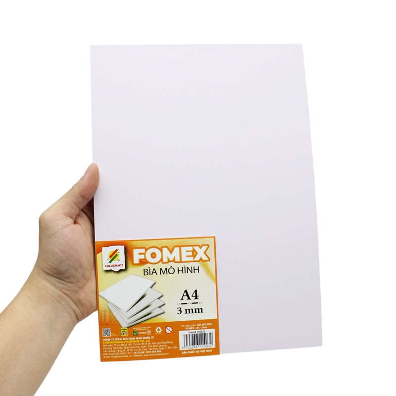 Bìa Mô Hình Fomex A4 3 mm 114032 không thấm nước, dễ dàng vệ sinh và bền màu