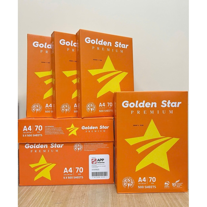 Giấy Photo Golden Star A4 70gsm giảm thiểu bụi giấy, hạn chế tình trạng kẹt giấy