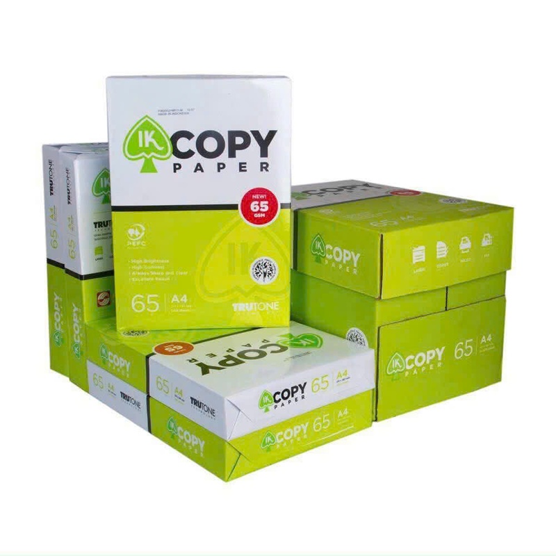 Giấy photo IK Copy A4 65 gsm có bề mặt mịn, có thể cảm nhận rõ bằng tay