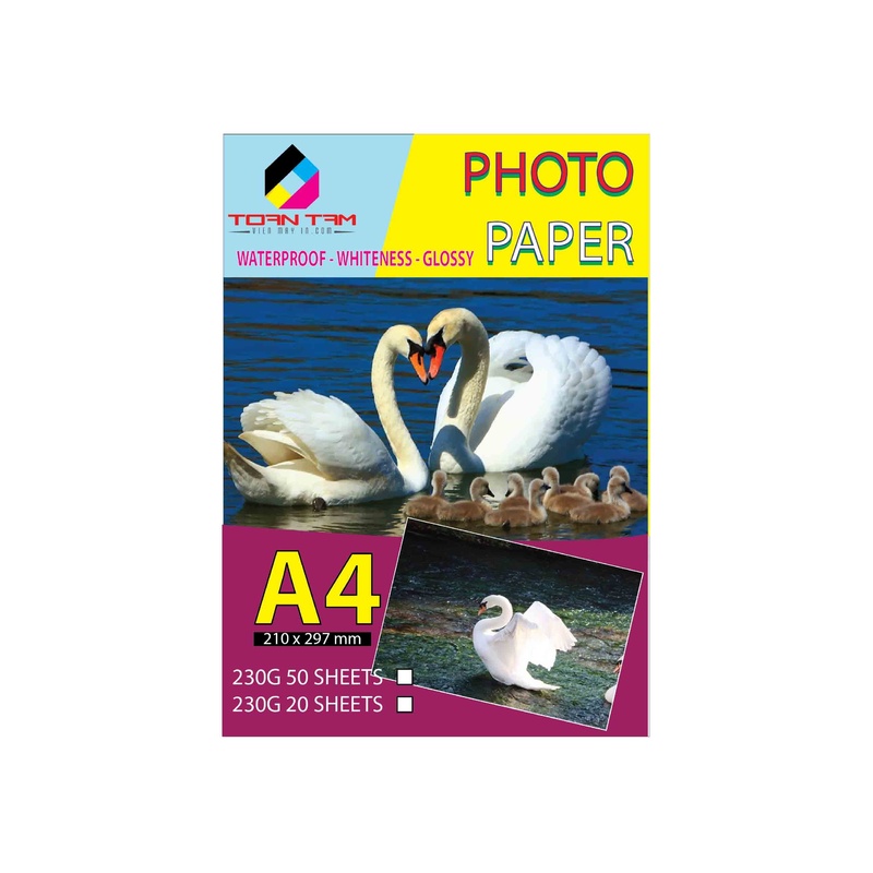Giấy in ảnh 1 mặt bóng 230g A4 (50 tờ/xấp)