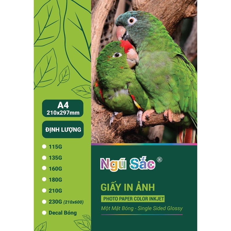 Giấy in ảnh 1 mặt bóng A4 135g