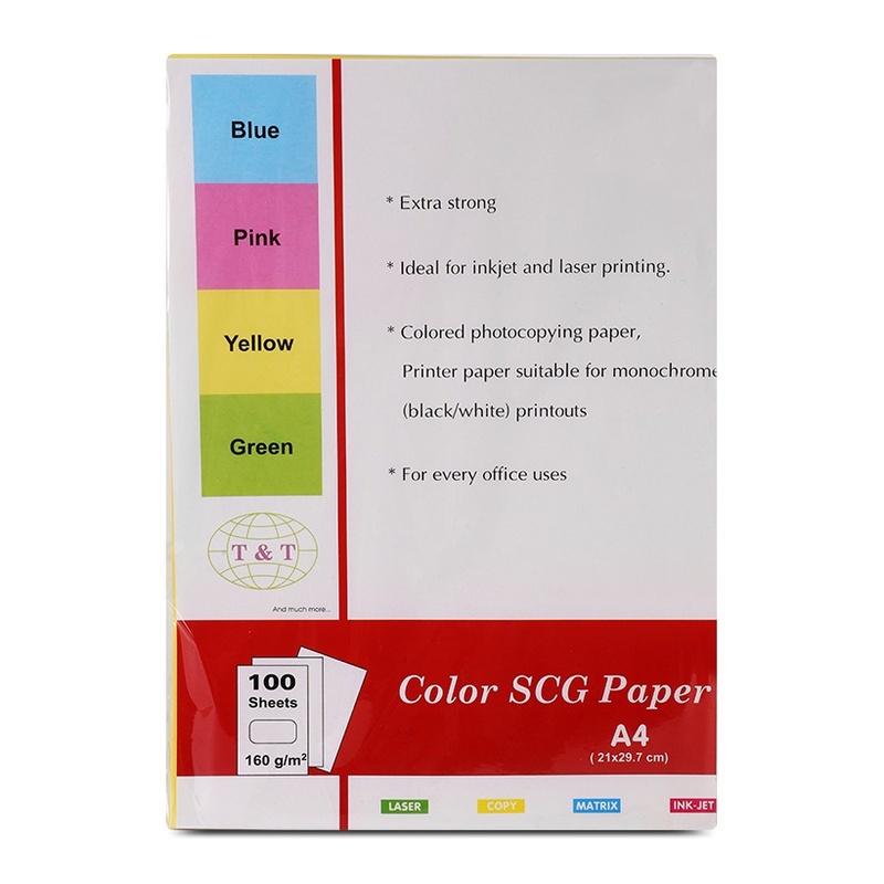 Bìa màu A4 T T chống cong vênh, bám mực tốt