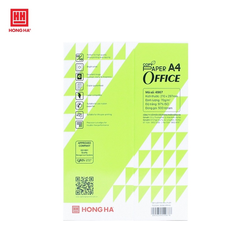 Giấy Copy Paper Hồng Hà A4 70gsm 4967 hạn chế lỗi kẹt giấy