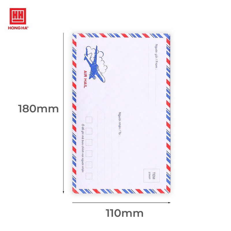 Phong bì thư Hồng Hà 4917 nắp keo an toàn đóng gói 25 chiếc 1 tập tiện lợi