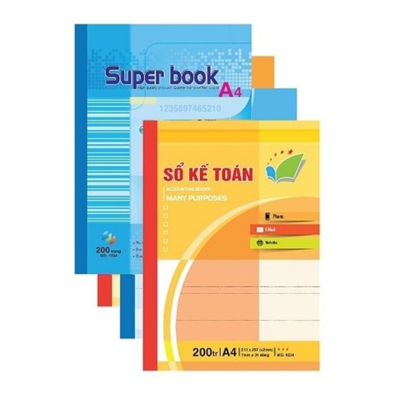 Sổ Kế Toán Tổng Hợp 200 trang dễ sắp xếp và lưu trữ hồ sơ theo năm